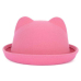 Fashion Parent-child bowler hat wool felt Fedora hats for Women Girls Children solid Cat Ear formal cap trilby Sombrero Derby