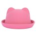 Fashion Parent-child bowler hat wool felt Fedora hats for Women Girls Children solid Cat Ear formal cap trilby Sombrero Derby