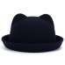 Fashion Parent-child bowler hat wool felt Fedora hats for Women Girls Children solid Cat Ear formal cap trilby Sombrero Derby