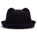 Fashion Parent-child bowler hat wool felt Fedora hats for Women Girls Children solid Cat Ear formal cap trilby Sombrero Derby