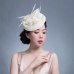 GEMVIE Pink Wedding Holiday Mesh Sinamay Fascinator Hat For Women Feather Flower Party Church Tea Derby Fedora Pillbox Hats