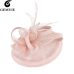 GEMVIE Pink Wedding Holiday Mesh Sinamay Fascinator Hat For Women Feather Flower Party Church Tea Derby Fedora Pillbox Hats