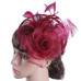 Hair Accessories Elegant Lady Cap Fashion Women Fascinator Mesh Hat Ribbons And Feathers Wedding Party Hat chapeu feminino