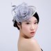 Hair Accessories Elegant Lady Cap Fashion Women Fascinator Mesh Hat Ribbons And Feathers Wedding Party Hat chapeu feminino