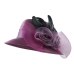 Kajeer Elegant Women Summer Autumn Bucket Hats Female Big Feather Mesh Decorate Bowler Church Hat Pink Net Yarn Hats Cap UV rays