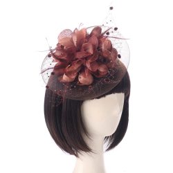 Ladies Royal Fascinators Wedding Races Sinamay Cocktail Fascinator Women Linen Feather Hat Party Fedora Cap