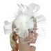 Lady Feather Fascinator Cocktail Hat Hairpins for Wedding Party Clip French Mesh Veil Hair Band Hair Accessories hat