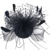 Lady Feather Fascinator Cocktail Hat Hairpins for Wedding Party Clip French Mesh Veil Hair Band Hair Accessories hat