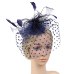 Lady Feather Fascinator Cocktail Hat Hairpins for Wedding Party Clip French Mesh Veil Hair Band Hair Accessories hat