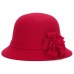 Naiveroo Women Warm Wool Felt Fedora Flowers Hat Ladies Wide Brim Hat Autumn Winter Noble Elegant Girls Fashion Party Cap