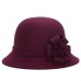 Naiveroo Women Warm Wool Felt Fedora Flowers Hat Ladies Wide Brim Hat Autumn Winter Noble Elegant Girls Fashion Party Cap