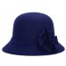 Naiveroo Women Warm Wool Felt Fedora Flowers Hat Ladies Wide Brim Hat Autumn Winter Noble Elegant Girls Fashion Party Cap