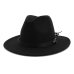 QIUBOSS Women Wide Brim Wool Felt Jazz Fedora Hats Panama Style Ladies Trilby Gambler Hat Fashion Party Cowboy Sunshade Cap