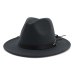 QIUBOSS Women Wide Brim Wool Felt Jazz Fedora Hats Panama Style Ladies Trilby Gambler Hat Fashion Party Cowboy Sunshade Cap