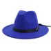 QIUBOSS Women Wide Brim Wool Felt Jazz Fedora Hats Panama Style Ladies Trilby Gambler Hat Fashion Party Cowboy Sunshade Cap