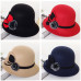 SILOQIN Women's Hats Retro England Warm Fedoras 2019 New Style Spring Autumn Fashion Noble Elegant Flower Decoration Female Hat