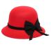 Tops Women's New Fashion Casual Soft Women's Crushable Wool Felt Outback Hat Panama Hat Wide Brim with Bow 25