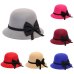 Tops Women's New Fashion Casual Soft Women's Crushable Wool Felt Outback Hat Panama Hat Wide Brim with Bow 25