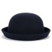 Trendy Women Girl Solid color Bowler Derby Wool felt Hat Ladies Children Dome Fedoras Trilby Welcomed Parent-child Cap GH-569