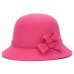 Vogue Ladies Women Girls  Flowers Hats Trendy Derby Wool Bowler Fall Winter Warm Lovers Fedoras Princess caps chapeau femme