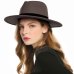 WELROG Black Red Fedora Hats For Women Imitation Wool Fedoras Panama Felt Hat Winter Men Jazz Hats Trilby Chapeau Femme Caps