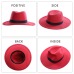 WELROG Black Red Fedora Hats For Women Imitation Wool Fedoras Panama Felt Hat Winter Men Jazz Hats Trilby Chapeau Femme Caps