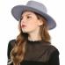 WELROG Black Red Fedora Hats For Women Imitation Wool Fedoras Panama Felt Hat Winter Men Jazz Hats Trilby Chapeau Femme Caps