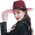 WELROG Black Red Fedora Hats For Women Imitation Wool Fedoras Panama Felt Hat Winter Men Jazz Hats Trilby Chapeau Femme Caps