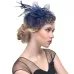 WELROG Feather Cap Lady Cocktail Dinner Party Fedoras Wedding Bridal  Mesh Veil Hats Vintage Sombreros Chapeau Fascinators Hat