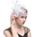WELROG Feather Cap Lady Cocktail Dinner Party Fedoras Wedding Bridal  Mesh Veil Hats Vintage Sombreros Chapeau Fascinators Hat