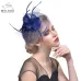 WELROG Feather Cap Lady Cocktail Dinner Party Fedoras Wedding Bridal  Mesh Veil Hats Vintage Sombreros Chapeau Fascinators Hat