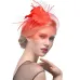 WELROG Feather Cap Lady Cocktail Dinner Party Fedoras Wedding Bridal  Mesh Veil Hats Vintage Sombreros Chapeau Fascinators Hat