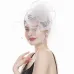 WELROG Feather Cap Lady Cocktail Dinner Party Fedoras Wedding Bridal  Mesh Veil Hats Vintage Sombreros Chapeau Fascinators Hat