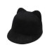 Winter Fashion Women Devil Hat Cute Kitty Cat Ears Wool Derby Bowler Cap 5Colors