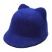 Winter Fashion Women Devil Hat Cute Kitty Cat Ears Wool Derby Bowler Cap 5Colors