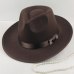 Winter Vintage Warm Sun-shade Panama Fshion   Gangster Cap Hard Wide Brim Fedora Trilby  Felt Hat British Style Women  Men