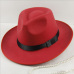 Winter Vintage Warm Sun-shade Panama Fshion   Gangster Cap Hard Wide Brim Fedora Trilby  Felt Hat British Style Women  Men