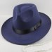 Winter Vintage Warm Sun-shade Panama Fshion   Gangster Cap Hard Wide Brim Fedora Trilby  Felt Hat British Style Women  Men