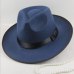 Winter Vintage Warm Sun-shade Panama Fshion   Gangster Cap Hard Wide Brim Fedora Trilby  Felt Hat British Style Women  Men