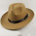 Winter Vintage Warm Sun-shade Panama Fshion   Gangster Cap Hard Wide Brim Fedora Trilby  Felt Hat British Style Women  Men