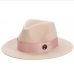 oZyc Ladies pink wool feodra hat winter womens M letter wool Jazz fedoras pink hat for women large brim cowboy panama fedoras