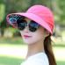 1PCS women summer Sun Hats pearl packable sun visor hat with big heads wide brim beach hat UV protection female cap