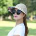 1PCS women summer Sun Hats pearl packable sun visor hat with big heads wide brim beach hat UV protection female cap