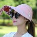 1PCS women summer Sun Hats pearl packable sun visor hat with big heads wide brim beach hat UV protection female cap