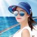 1PCS women summer Sun Hats pearl packable sun visor hat with big heads wide brim beach hat UV protection female cap