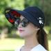 1PCS women summer Sun Hats pearl packable sun visor hat with big heads wide brim beach hat UV protection female cap