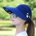 1PCS women summer Sun Hats pearl packable sun visor hat with big heads wide brim beach hat UV protection female cap