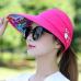 1PCS women summer Sun Hats pearl packable sun visor hat with big heads wide brim beach hat UV protection female cap