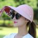 1PCS women summer Sun Hats pearl packable sun visor hat with big heads wide brim beach hat UV protection female cap