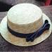 2016 summer Flat sun hats for women chapeau feminino straw hat panama style cappelli Side with bow Beach bucket cap girl topee